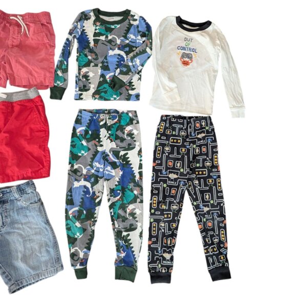 Huge Lot 9 Toddler Boys Long Sleeve Pajamas Set PJs Polo Shirt Tee Pant Shorts 5 - Picture 3 of 3
